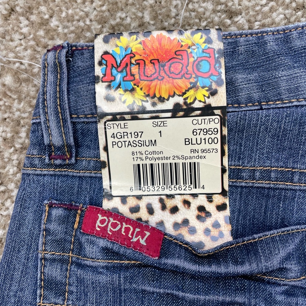 Vintage Y2K Mudd Low Rise Flare Jeans Juniors Size 1 Boho Wide Leg NWT NOS - Picture 11 of 14